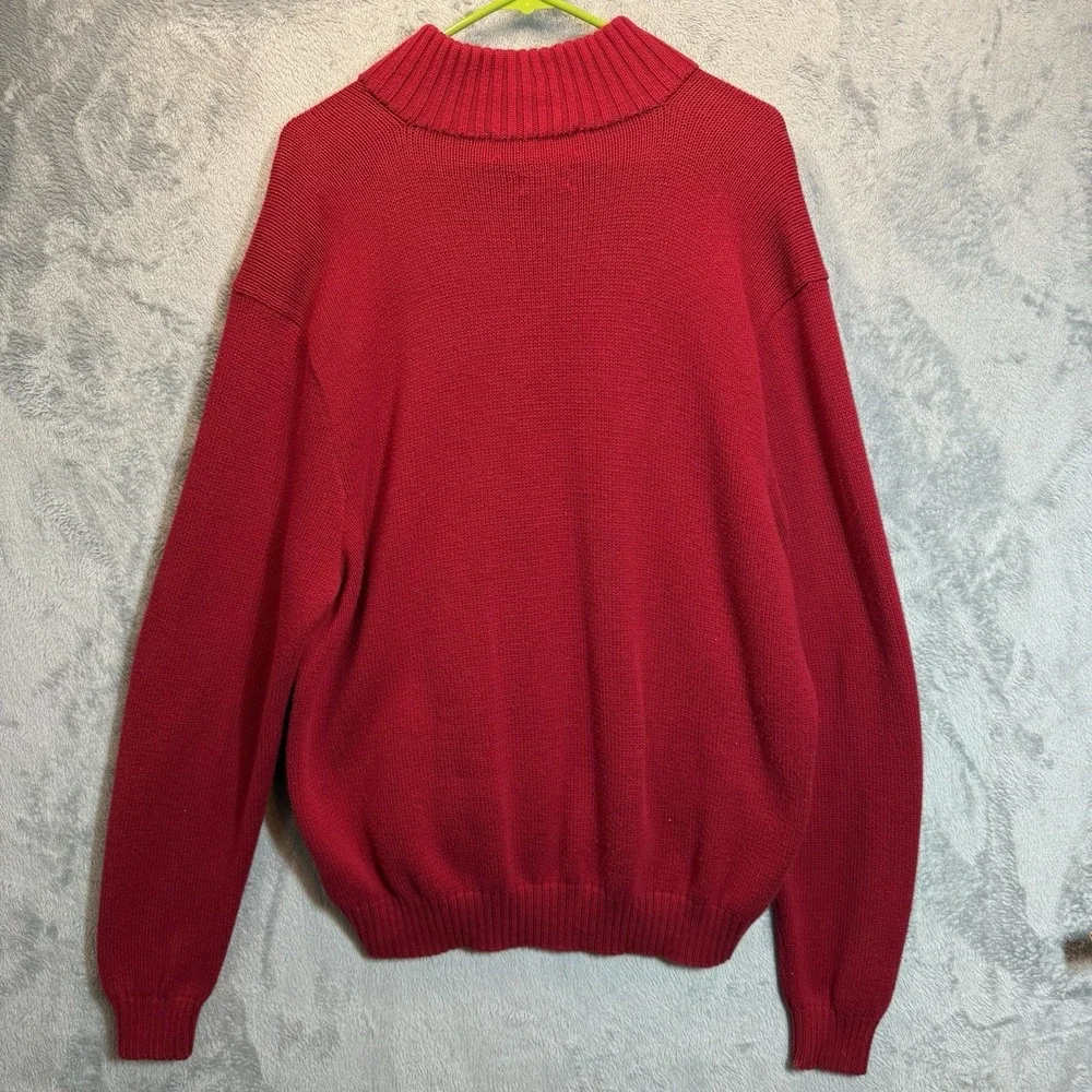 Polo Ralph‎ Lauren 1/4 Zip Pullover Knit Sweater Mens 2XL Pima Cotton Red
